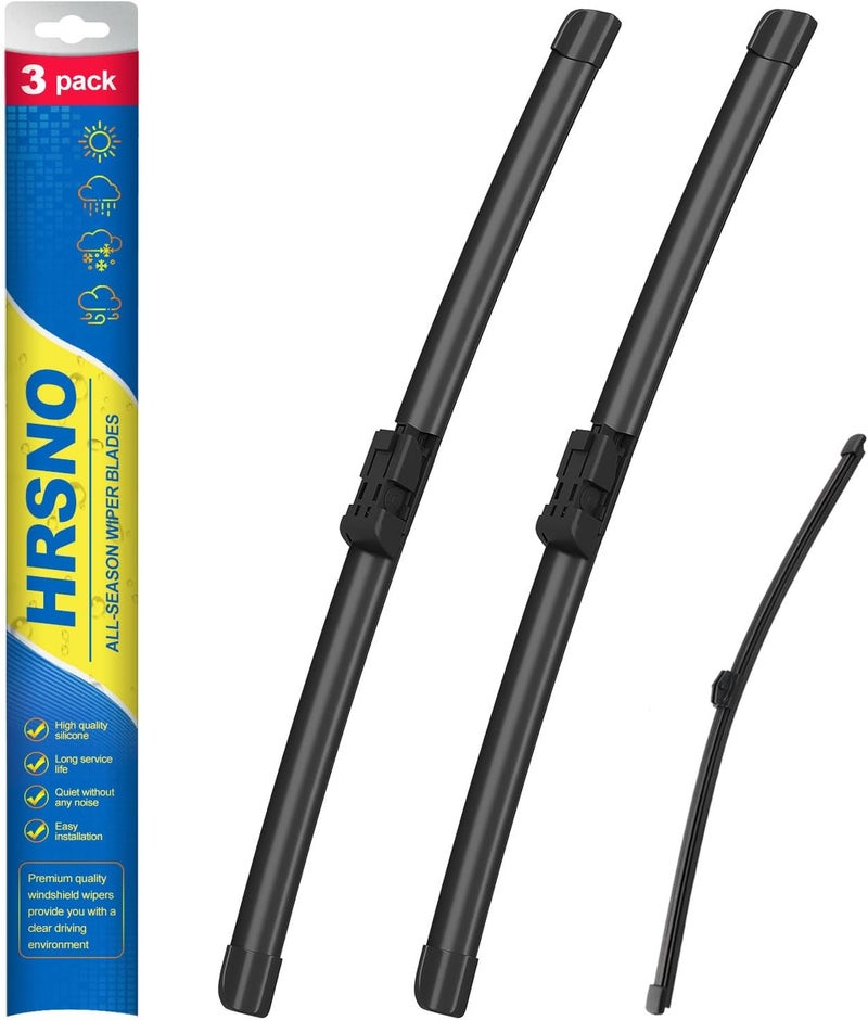 HRSNO 26"+16" Windshield Wipers With 14" Rear Wiper Blade Sets Automotive Replacement for BMW X1 2016-2022,Easy For Installation (Pack of 3) - Image 1